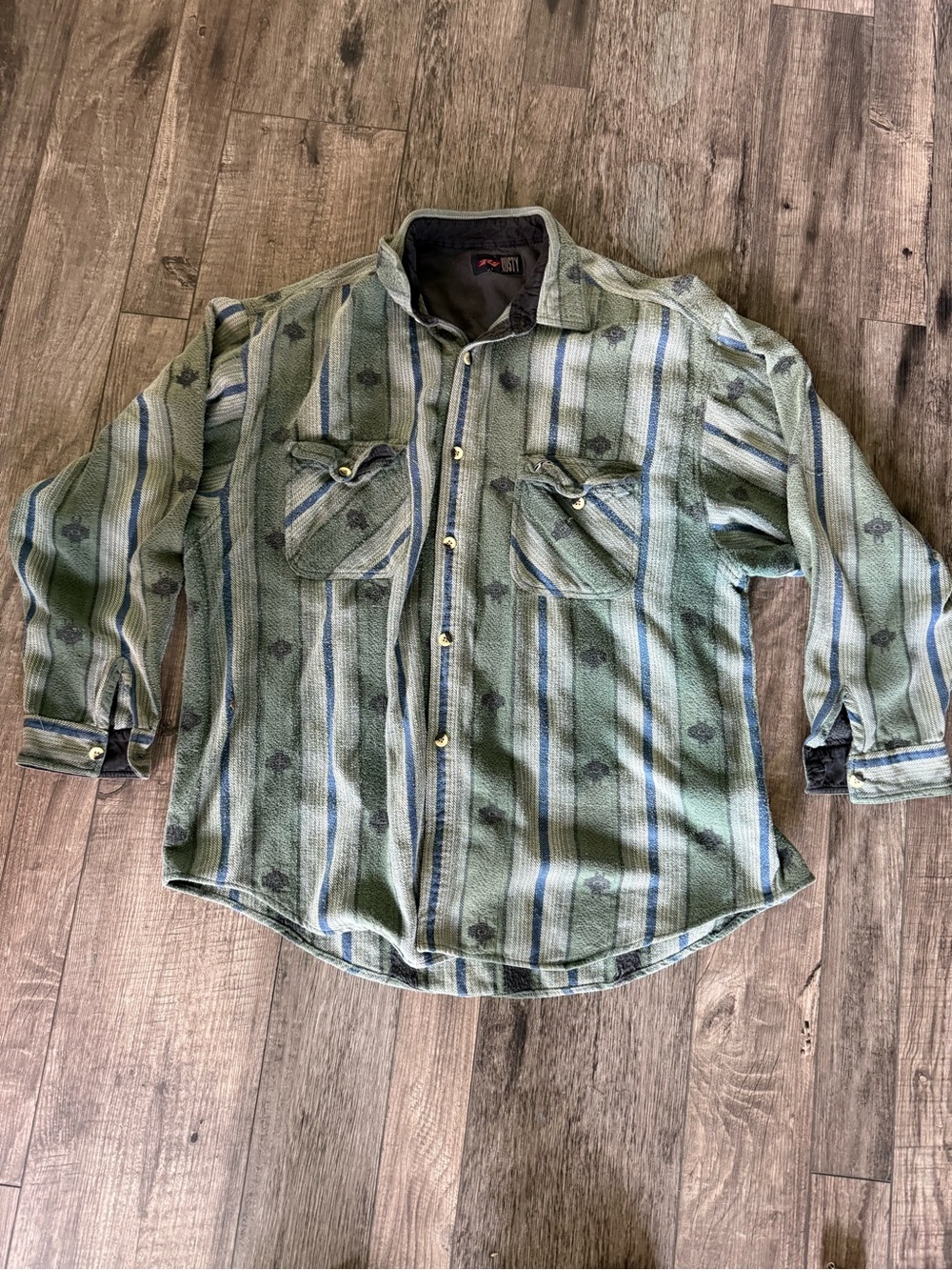 Rusty 90’s green xl button down flannel
